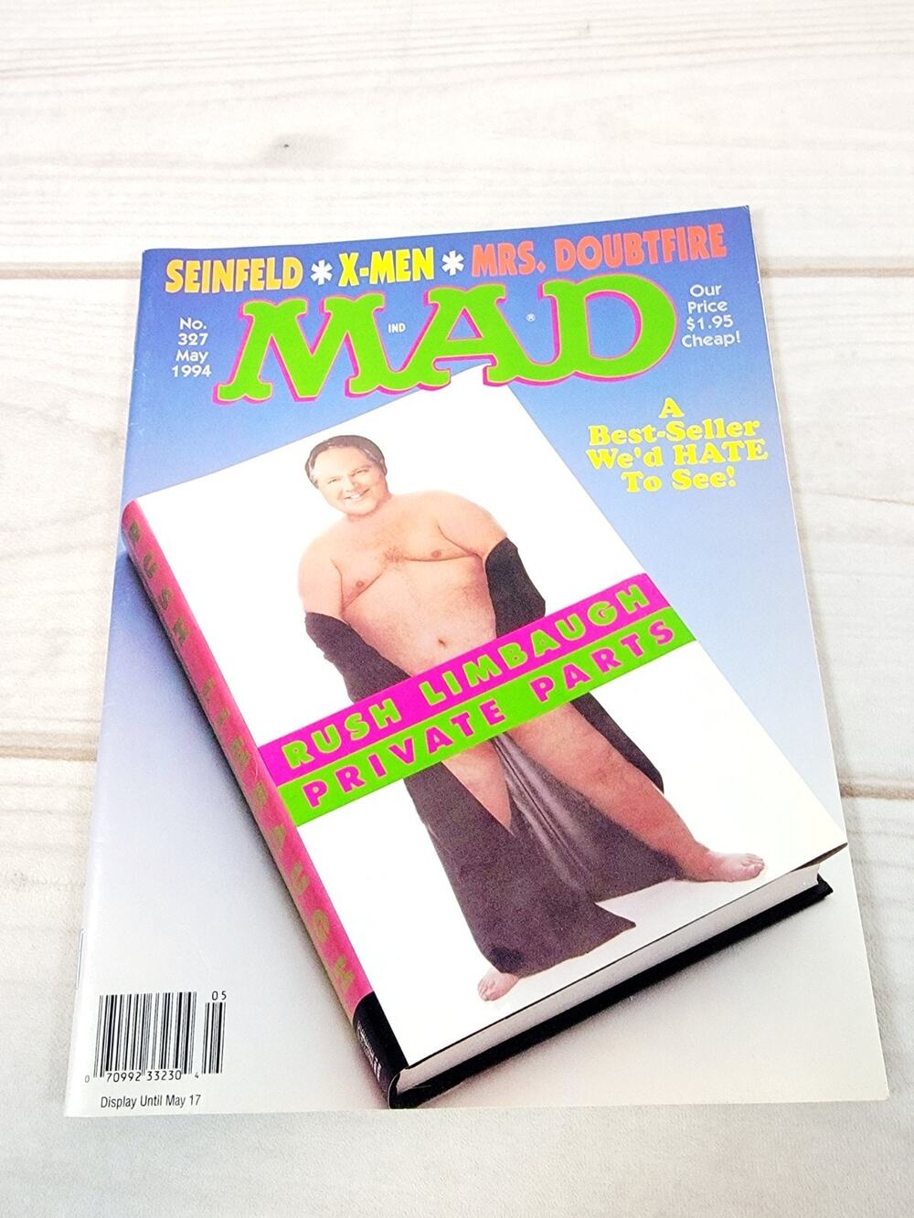 Mad Magazine May 1994 No. 327 Rush Limbaugh Private Parts Seinfeld X-Men